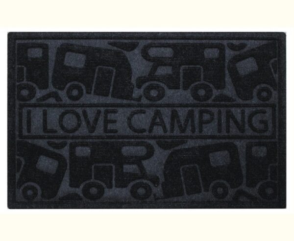 Fussmatte 40x60cm, schwarz, PP/Gummi, Motiv: Motorhome/Caravan