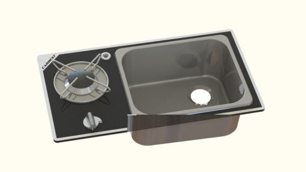 Kocher-Spülen-Kombination Vanstream - 1-flammig mit Sicherheitsglas